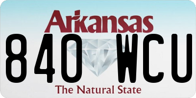 AR license plate 840WCU