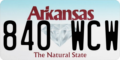 AR license plate 840WCW
