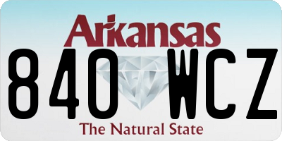 AR license plate 840WCZ