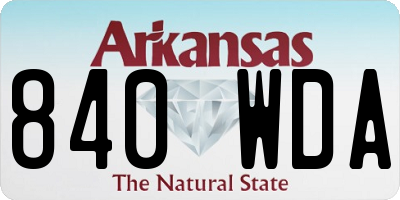 AR license plate 840WDA