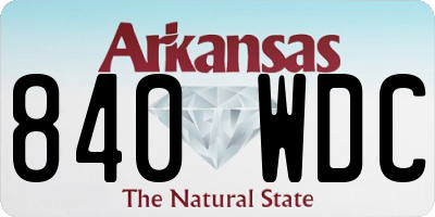 AR license plate 840WDC