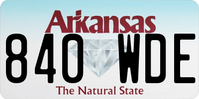 AR license plate 840WDE