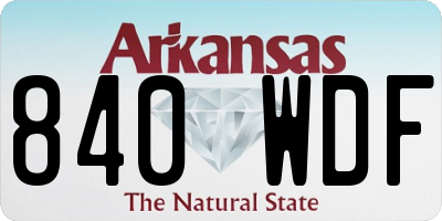 AR license plate 840WDF