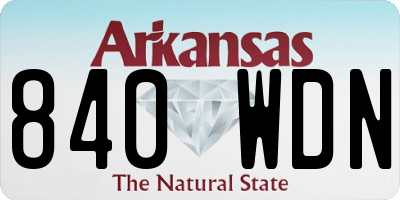 AR license plate 840WDN