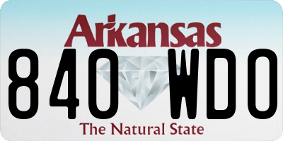 AR license plate 840WDO