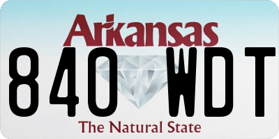 AR license plate 840WDT