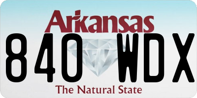 AR license plate 840WDX
