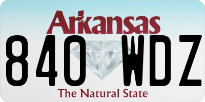 AR license plate 840WDZ