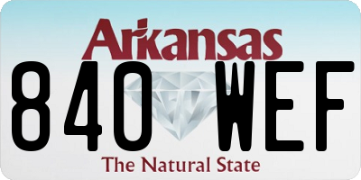 AR license plate 840WEF