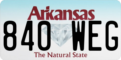 AR license plate 840WEG