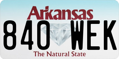 AR license plate 840WEK