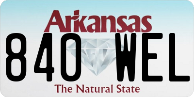 AR license plate 840WEL
