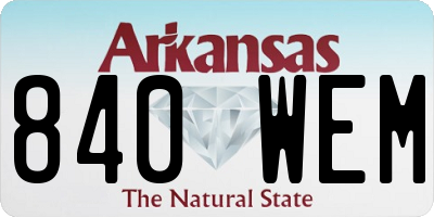 AR license plate 840WEM