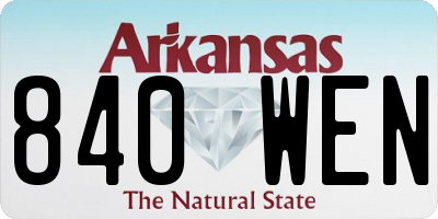 AR license plate 840WEN