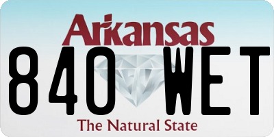AR license plate 840WET