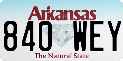 AR license plate 840WEY