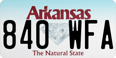 AR license plate 840WFA