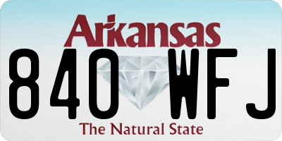 AR license plate 840WFJ