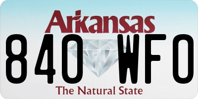 AR license plate 840WFO