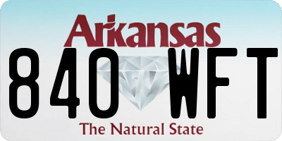 AR license plate 840WFT