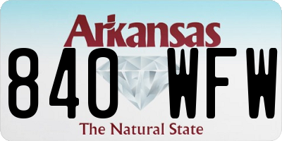 AR license plate 840WFW