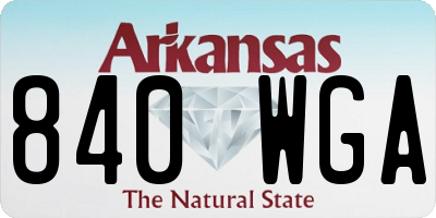 AR license plate 840WGA