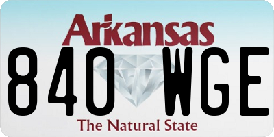 AR license plate 840WGE