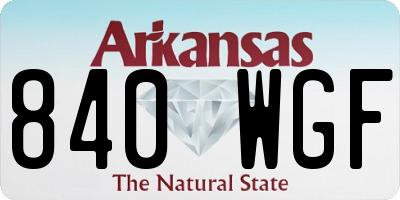 AR license plate 840WGF