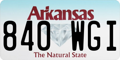 AR license plate 840WGI