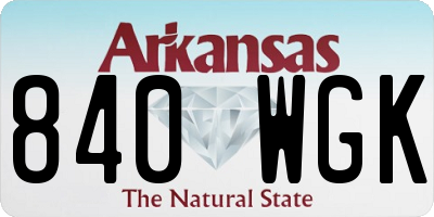 AR license plate 840WGK