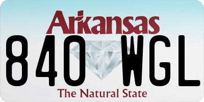 AR license plate 840WGL