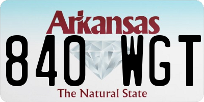 AR license plate 840WGT