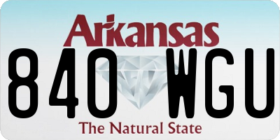 AR license plate 840WGU