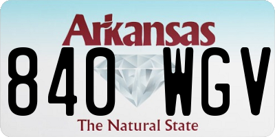 AR license plate 840WGV