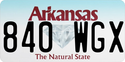 AR license plate 840WGX