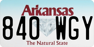 AR license plate 840WGY