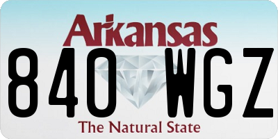 AR license plate 840WGZ