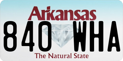 AR license plate 840WHA