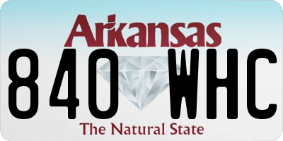 AR license plate 840WHC