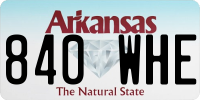 AR license plate 840WHE