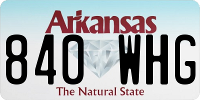 AR license plate 840WHG