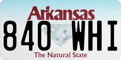 AR license plate 840WHI