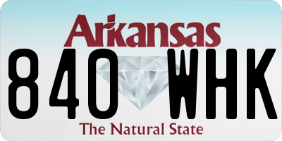 AR license plate 840WHK