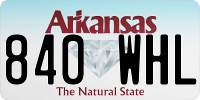 AR license plate 840WHL