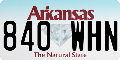AR license plate 840WHN