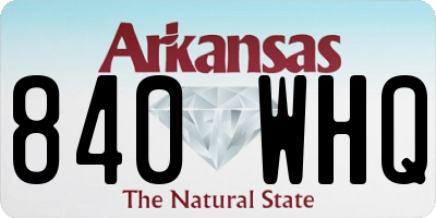 AR license plate 840WHQ