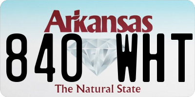 AR license plate 840WHT