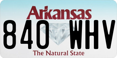 AR license plate 840WHV