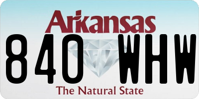 AR license plate 840WHW