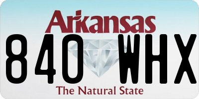 AR license plate 840WHX